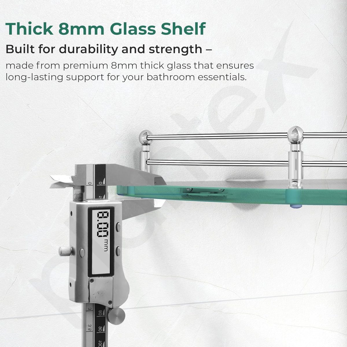 Plantex Glass Shelf for Bathroom Wall/Glass Corner Shelf for Bathroom Shelf for Wall Glass/Bathroom Corner Organizer (9x9 inch) - Pack of 3 - Image 4