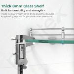 Plantex Glass Shelf for Bathroom Wall/Glass Corner Shelf for Bathroom Shelf for Wall Glass/Bathroom Corner Organizer (9x9 inch) - Pack of 3 - Image 4