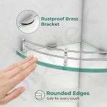 Plantex Glass Shelf for Bathroom Wall/Glass Corner Shelf for Bathroom Shelf for Wall Glass/Bathroom Corner Organizer (9x9 inch) - Pack of 3 - Image 5