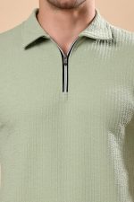 madfrog Men's Solid Zip Polo Neck T-Shirt | Polyester Blend | Regular & Comfort Fit - Image 6