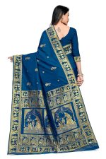 RATNAVALI Women's Bengal Baluchari Banarasi Silk Saree With blouse piece - Image 2