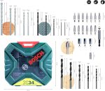 Bosch X-line 2607010608 Cobalt Steel Classic Drill and Screwdriver Bit Set (Blue, 34-Pieces), Straight - Image 4