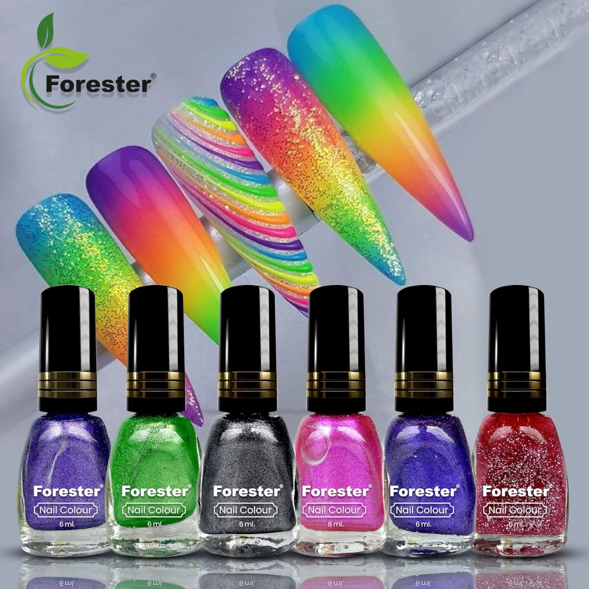 forester New professional Color Rich Paint HD Shine Mate Color Combo Set(pack of 6) Multi coloure (Yellow) - Image 6