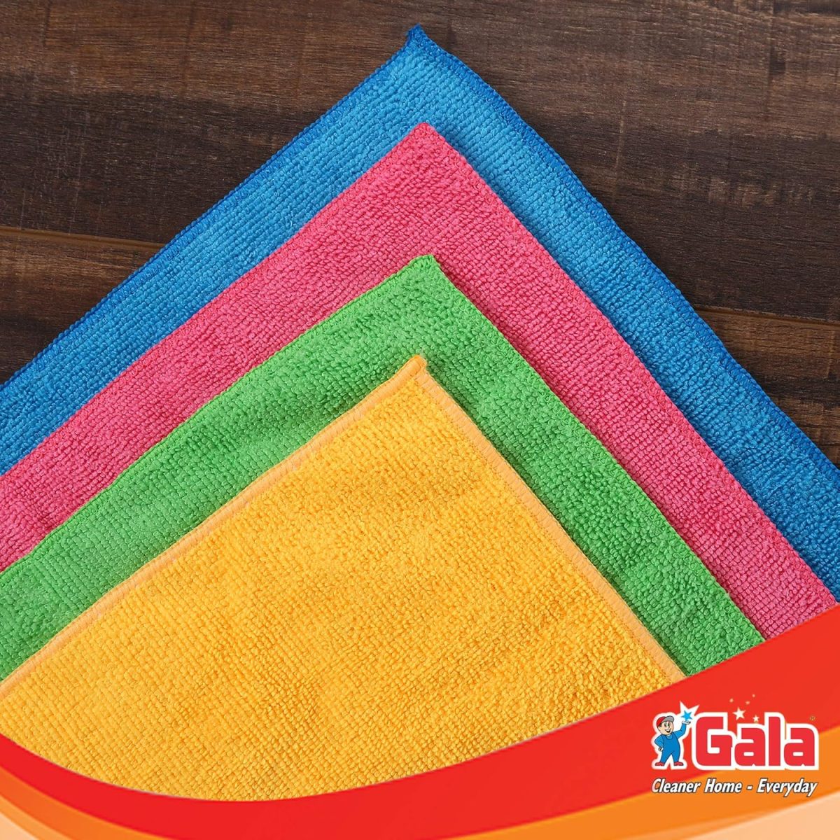 Gala Microfiber Cleaning Cloth/ Towels Set of 4 Kitchen Wipes, Microfiber Cloth for car, bike cleaning and home cleaning, Glass cleaning cloth, (Multicolor) - Image 3