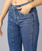 Nifty Womens Mid Rise Denim Wide Leg Jeans - Image 6