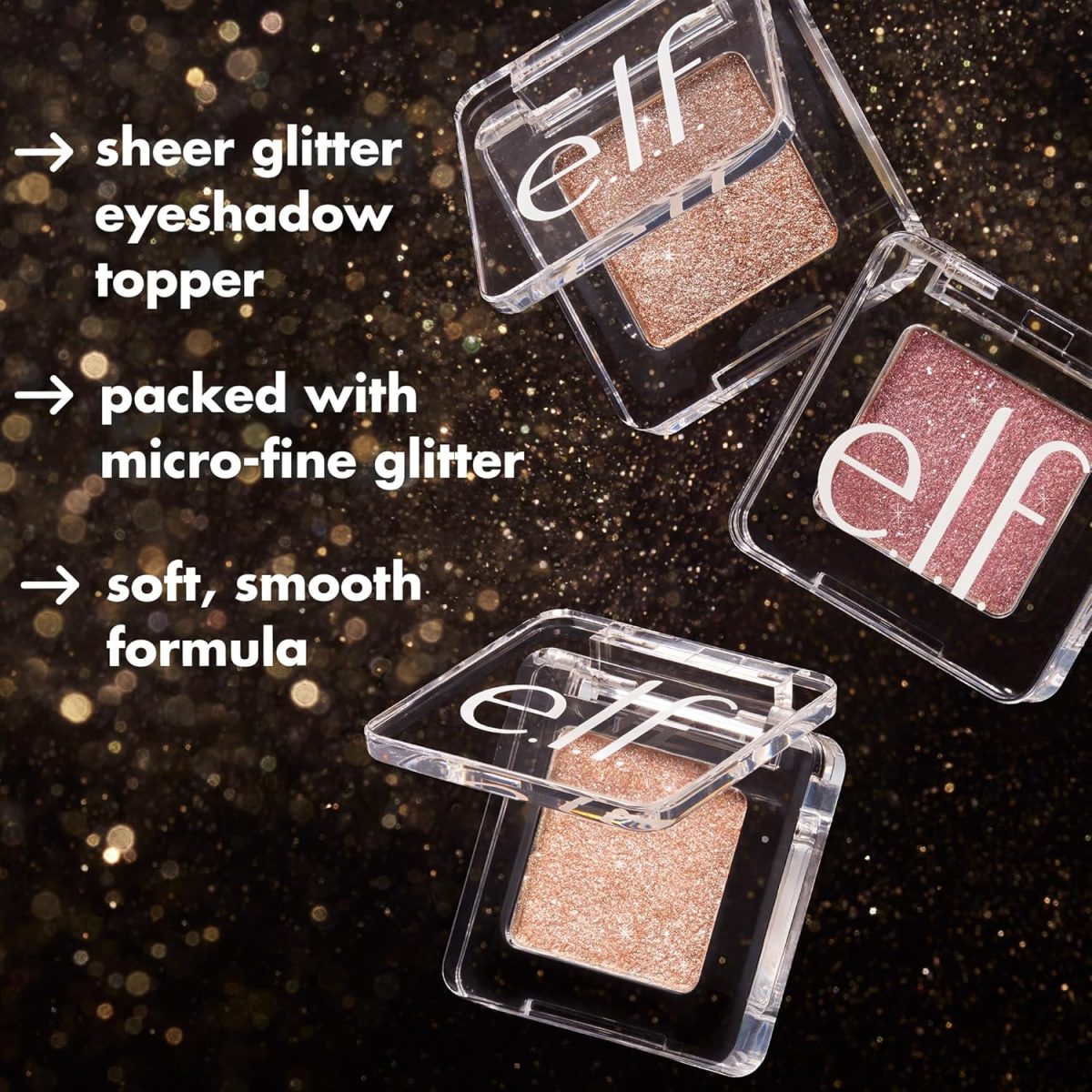 e.l.f. Powder Fine As Fleck Glitter Eyeshadow, Long-Lasting Sheer Eye Makeup With A Shimmer Finish, Soft, Smooth Formula, Vegan & Cruelty-Free, White Hot - Image 6