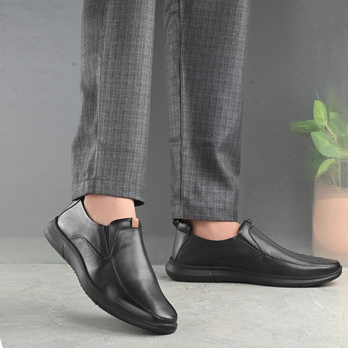 Blue Leather By Centrino Genuine Leather Men's Formal Slip on Loafers |Comfort Trendy Non Lace-Up Design |Flexible Mocassins |Leather with Anti-Skid Sole |Perfect for Office Wear & Formal Dress (3997) - Image 2
