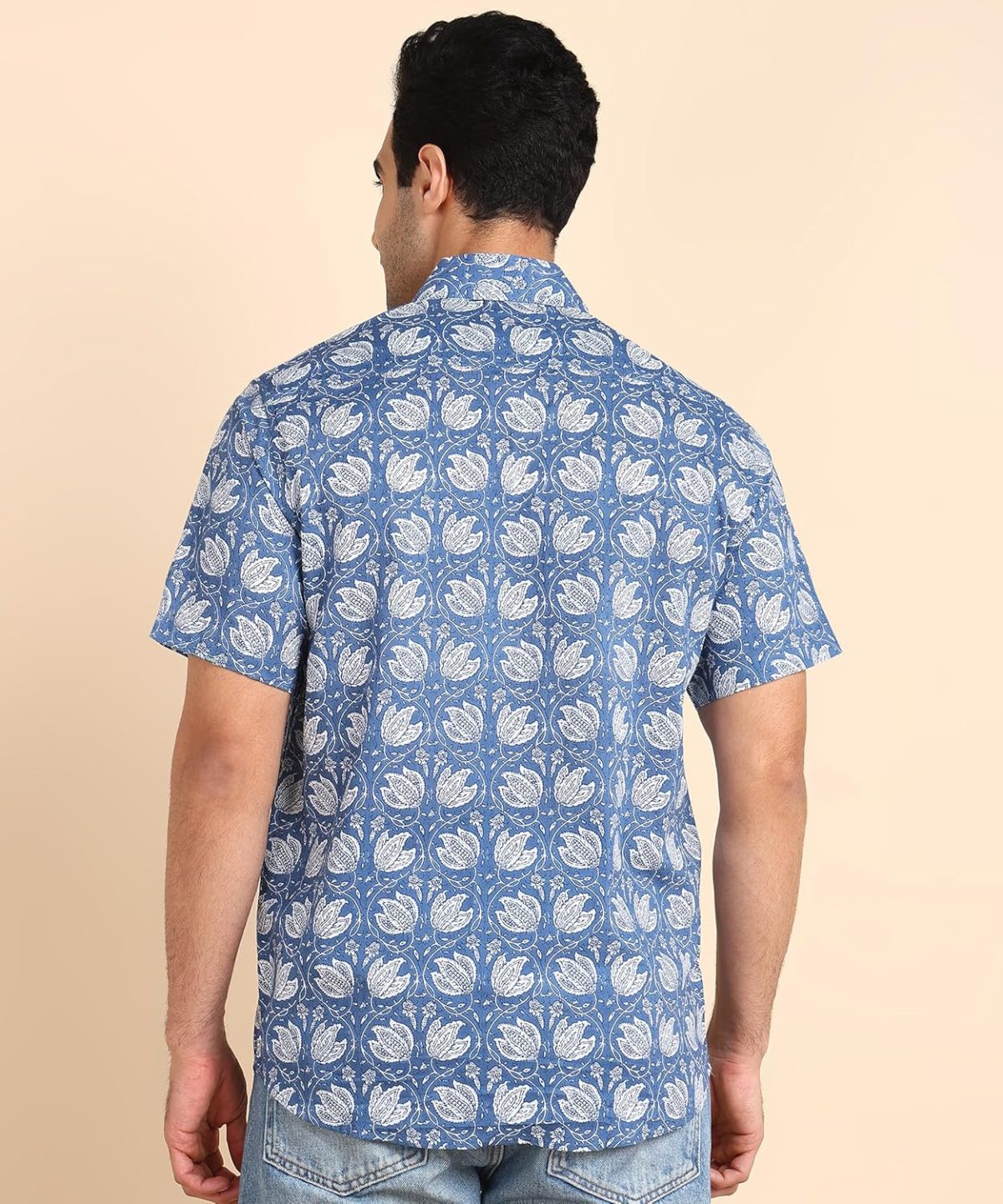 BLOCKS OF INDIA Cotton Hand Block Print Half Sleeves Summer Shirt for Men - Image 5
