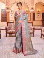 SWORNOF Women's cotton leaves Saree With Unstitched Boluse Piece - Image 2