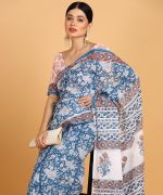 BLOCKS OF INDIA Hand Block Print Cotton Sarees For Women with Unstitched Blouse Piece - Image 6