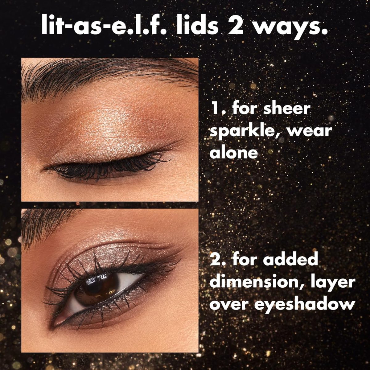e.l.f. Powder Fine As Fleck Glitter Eyeshadow, Long-Lasting Sheer Eye Makeup With A Shimmer Finish, Soft, Smooth Formula, Vegan & Cruelty-Free, White Hot - Image 2