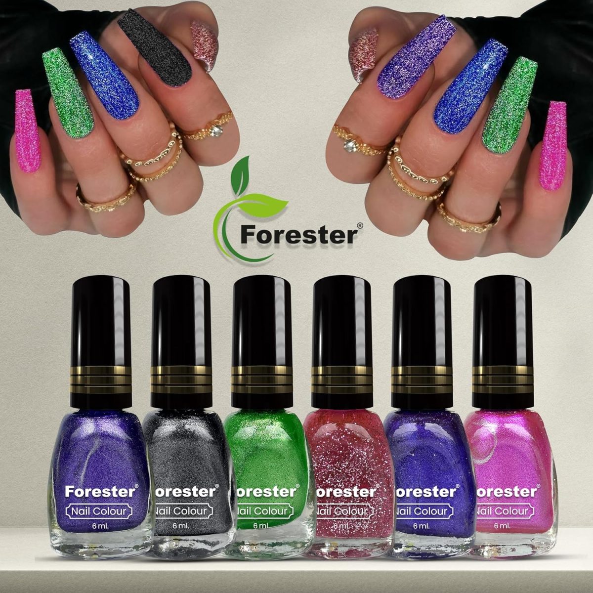 forester New professional Color Rich Paint HD Shine Mate Color Combo Set(pack of 6) Multi coloure (Yellow) - Image 3