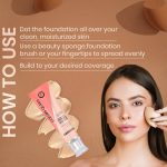 Colors Queen Real Base Oil Free Foundation | Matte Finish, Long Lasting & Lightweight Formula | Easy to Blend, Buildable Coverage | Waterproof Foundation for Face Makeup (01 - Classic Ivory, 40ml) - Image 4