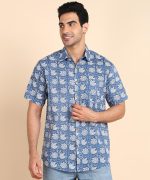 BLOCKS OF INDIA Cotton Hand Block Print Half Sleeves Summer Shirt for Men - Image 2