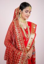 Radha Rang Wedding & Bridal Dupatta : Red,Pink,Cream Women Heavy Bridal Dupatta for Wedding - Chunari With Velvet Lace For Bride Addition to Your Net Red, Pink Lehenga Saree Only I - Image 4