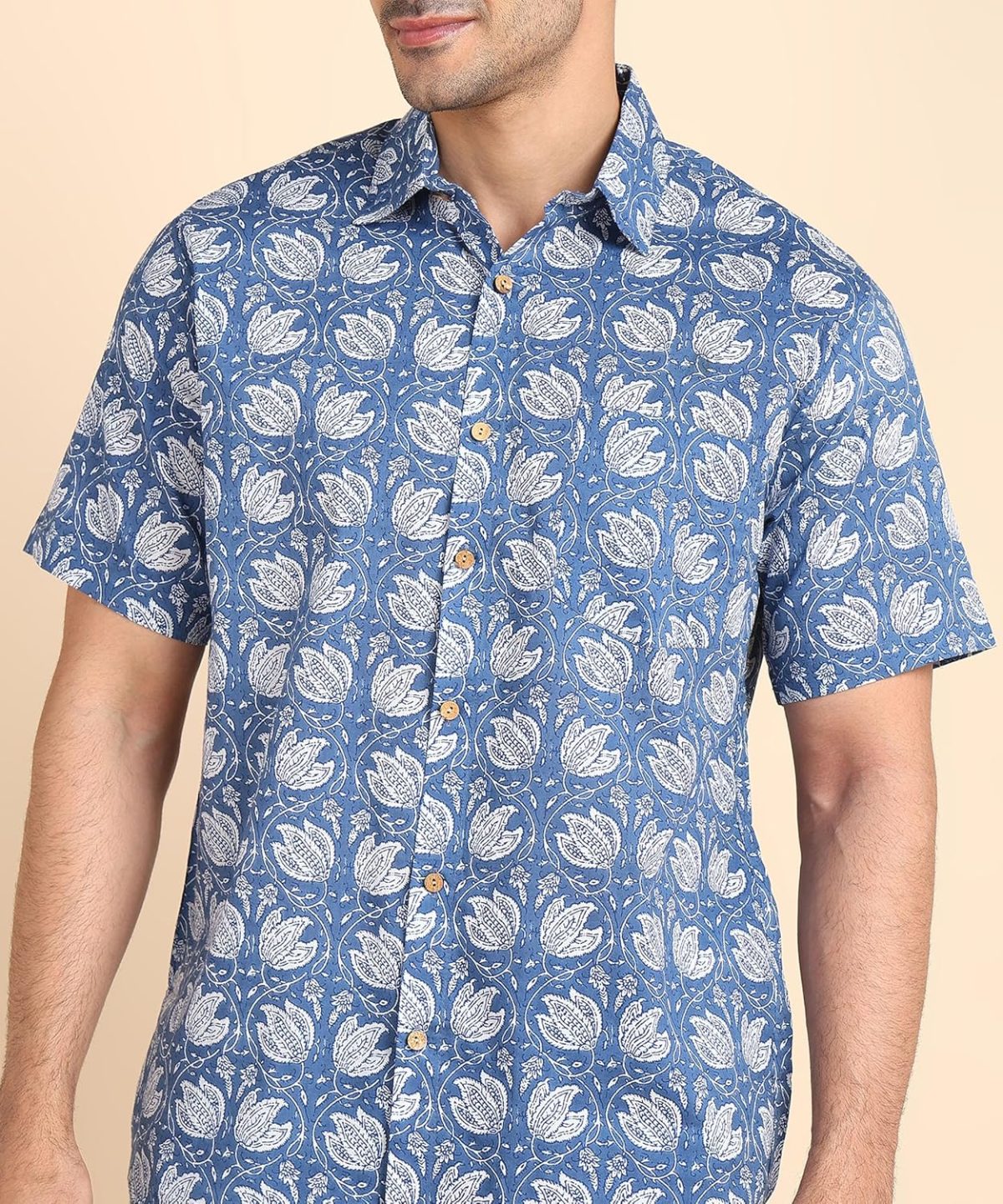 BLOCKS OF INDIA Cotton Hand Block Print Half Sleeves Summer Shirt for Men - Image 6