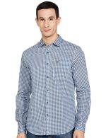 The Indian Garage Co Men's Cotton Regular Fit Checkered Full Sleeves Cutaway Collar Casual Shirt