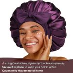 Candibella Silk Bonnet for Hair with 3 Scrunchies, Adjustable Silk Hair Cap for Sleeping, Satin Bonnet for Curly Hair with Wide Elastic Tie Band - Image 2