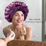 Candibella Silk Bonnet for Hair with 3 Scrunchies, Adjustable Silk Hair Cap for Sleeping, Satin Bonnet for Curly Hair with Wide Elastic Tie Band - Image 4