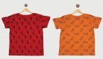 BODYCARE Kids Infantwear Boy's Red & Orange Printed Round Neck Regular Fit T-Shirt Pack Of 2,Cotton,3 Years-4 Years - Image 2