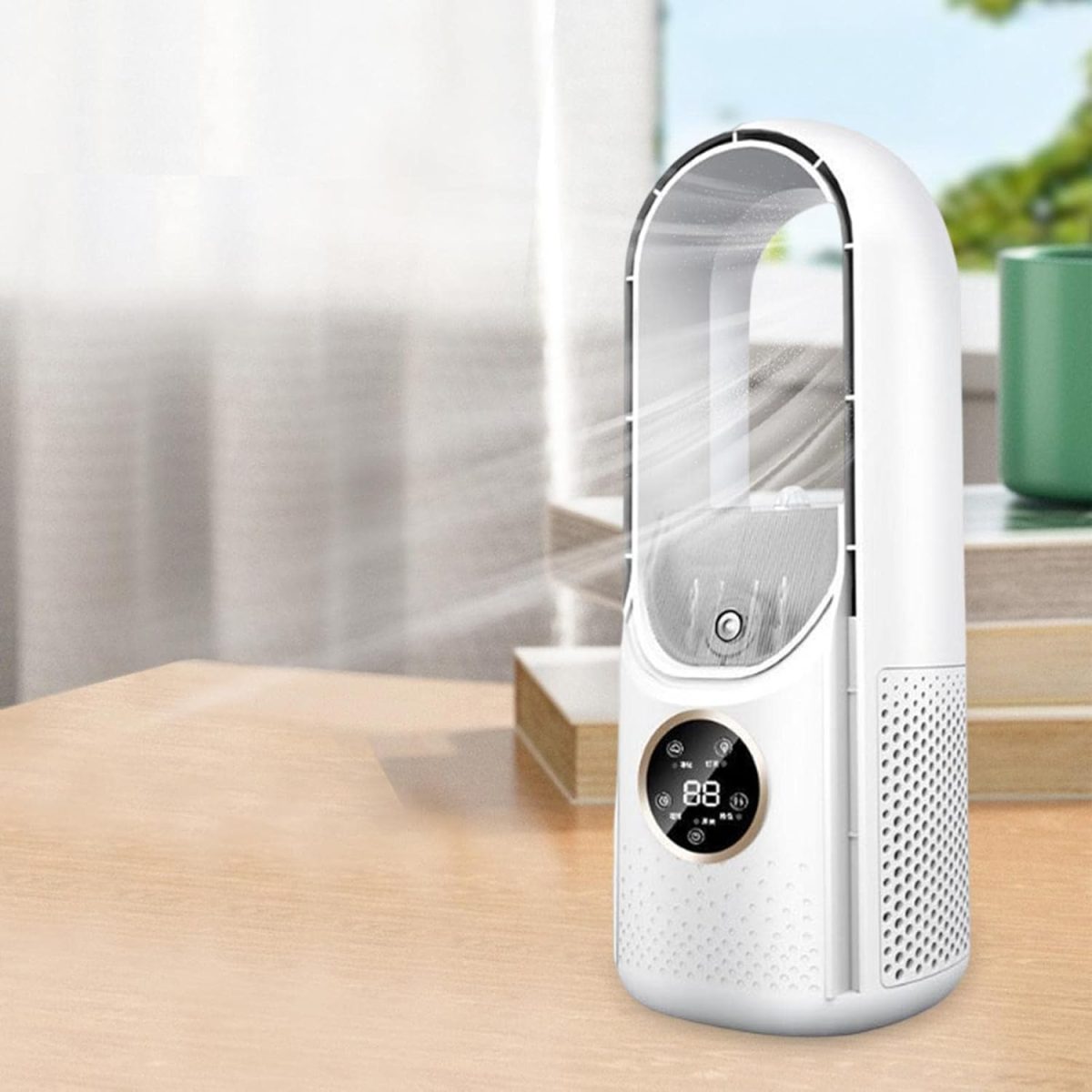 MERISHOPP® Air Conditioner Portable Air Cooler, 6 Fan Speeds, USB Powered, Quiet, Timer Function for Home, Office, Bedroom - Image 8