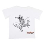 Marvel Spiderman by Wear Your Mind Boy's Plain Regular T-Shirt (DSM0069_White 4-5Y)