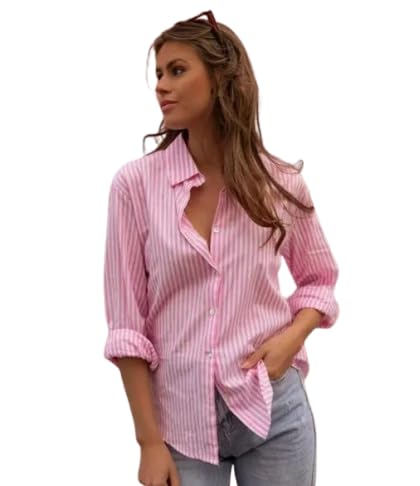 GLAMHOOD Ladies Striped Cotton Shirt for Women,(Pack of one)