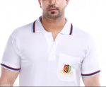 National Cadet Corps(NCC) Men Embroidered Polo Neck Cotton Blend White T-Shirt - Image 2