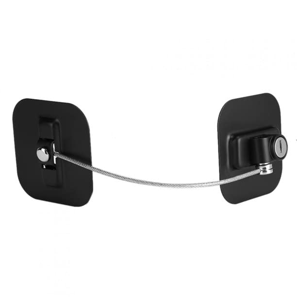 VBM Refrigerator Door Locks, Fridge Lock with Keys Square Black ABS Refrigerator Closet Cabinet Lock Freezer Lock Child Safety Door Lock
