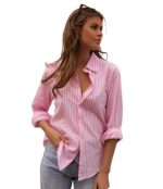 GLAMHOOD Ladies Striped Cotton Shirt for Women,(Pack of one) - Image 2