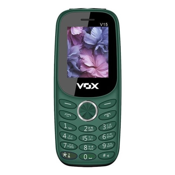 Vox V15 Multimedia Keypad Phone with King Talker & Contact Icon (1.8 Inch, Dual Sim, 1000mAh Battery) (Green)