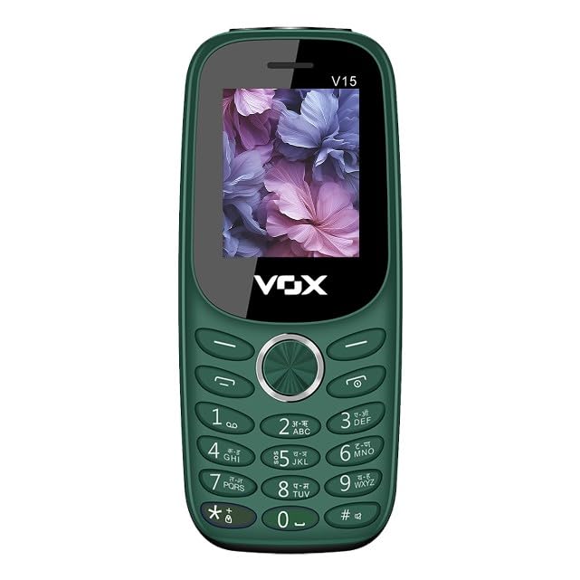 Vox V15 Multimedia Keypad Phone with King Talker & Contact Icon (1.8 Inch, Dual Sim, 1000mAh Battery) (Green)