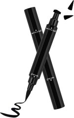 Ghelonadi 2 In 1 Eyeliner Pen Waterproof With Makeup Star Shape Stamp Double Heads For Body Face Painting Long Lasting Liquid Matte Eye Pen Makeup Tool Kit (Pack Of 1Pc), Black