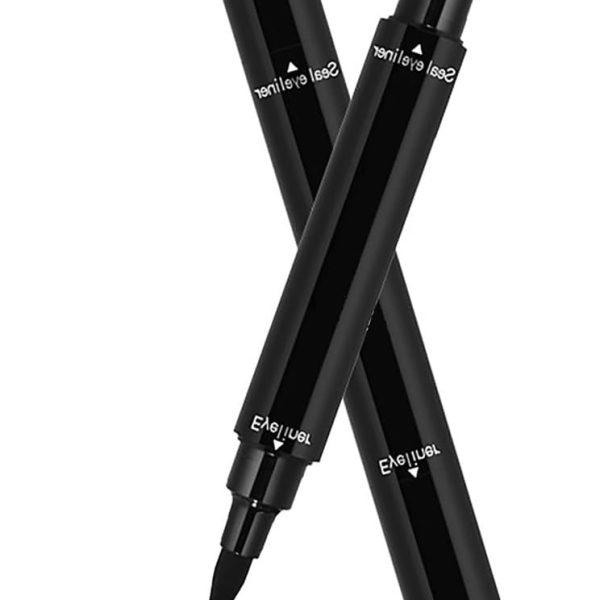 Ghelonadi 2 In 1 Eyeliner Pen Waterproof With Makeup Star Shape Stamp Double Heads For Body Face Painting Long Lasting Liquid Matte Eye Pen Makeup Tool Kit (Pack Of 1Pc), Black