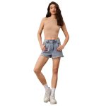GLARE & BLAIR Solid Round Neck Sleeveless Casual Ribbed Crop Tank Top for Women - Image 4