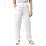 GO COLORS Women's' Solid Mid Rise Woven Viscose Regular Fit Casual Pants