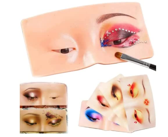 First Beauty Makeup Practice Face Board Dummy Skin Board Makeup Mask Skin Face Eye Makeup for Beginner Makeup Artist The Perfect Makeup (1 - Pcs, Skin)