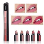 ZUKRAVE Professional Beauty Combo Of 2 Fabulous Matte Shades Lipstick 5 In 1, (Red + Nude) Edition Lipstick Set, 7.5G Each With 36H Eyeliner And 1 Kajal Pencil-(Pack Of 4),1 Count - Image 5