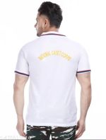 National Cadet Corps(NCC) Men Embroidered Polo Neck Cotton Blend White T-Shirt - Image 4