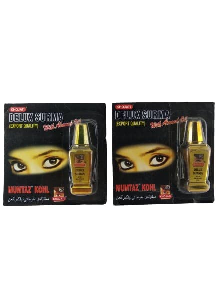 URJUWANI Khojati Mumtaz Khol Natural ong Lasting black Surma, Black Surma with Almond oil Matte Finish Pack of 2…