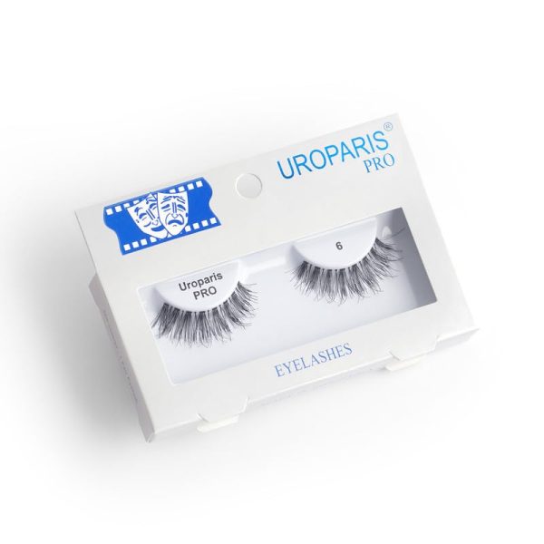 Uroparis PRO 6 Eyelashes for Women — Handmade Eye Lashes | Lightweight False Lashes with Premium Virgin Hair | Invisible Band | For Glam Look & Enhance Beauty (Black) - 1 Pair