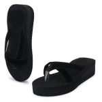 Doctor Walk Flip Flop for Women | Soft Comfortable | Breathable | Fashionable | Stylish | Trendy | Super soft | Lightweight | Anti-Slip Sole | Indoor & Outdoor | (DW-022)(Black)