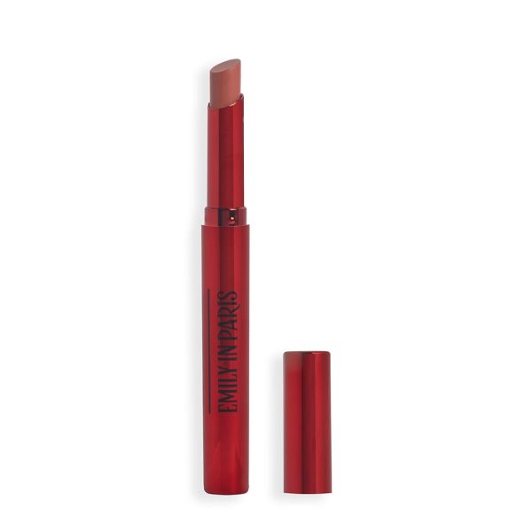 Makeup Revolution x Emily in Paris Just A Kiss Cream Lipstick – Mindy-Taupe Nude, Creamy Finish, Hydrating, Long-Lasting, Vegan & Cruelty-Free Lipstick