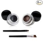 Glowhouse Eye Makeup 2 in 1 Brown + Black Gel Eyeliner Make Up Water-proof Smudge-proof Set Eye Liner Kit With Brushes - Image 2