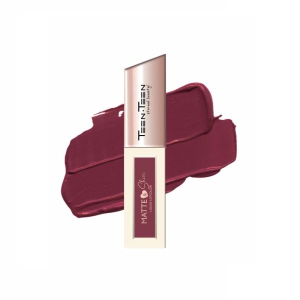TEEN TEEN Matte & Shine Liquid Lipcolor Lipstick Waterproof | Soft Swipe, Longer Stay | Curelty Free, Highly Pigmented | Longwearing & Long Lasting, Maroon, 4ml