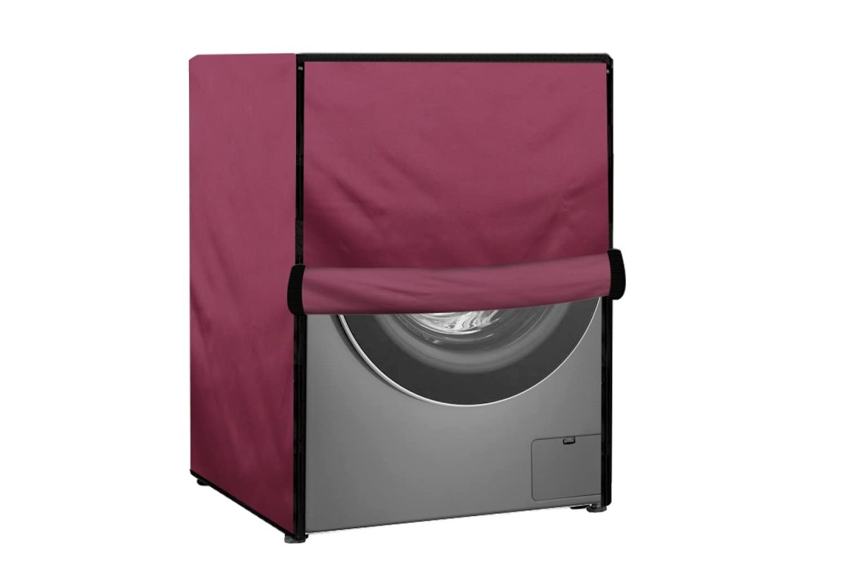 Stylista Washing Machine Cover Compatible for Samsung 8 kg WW80K5210WW Front Load Maroon