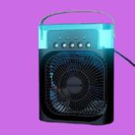 Drumstone Elevate comfort with the Portable Air Conditioner Fan. This air fan features a 500 ml water tank, USB personal cooler, mini humidifier with 7 colors LED light, 3 timer options_Multicolor - Image 3
