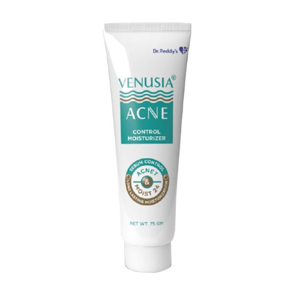 Dr. Reddy's Venusia Acne Control Moisturizer | Pore Minimising & Hydrating | For Oily Skin | Lightens Scars, Reduces Visibility of Pores | Non-comedogenic | 75gm