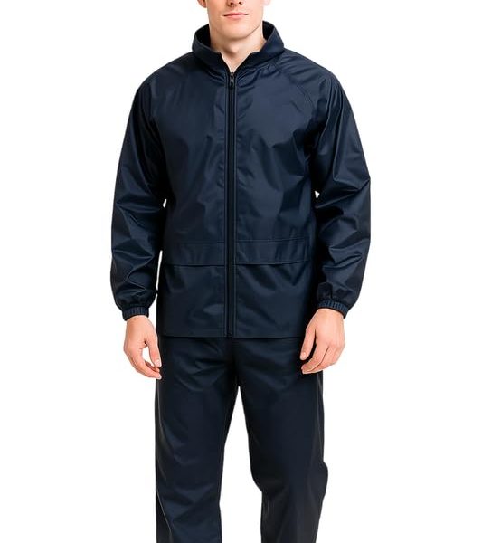 Krystle Premium Waterproof Rain Suit for Men – Jacket & Pants Set (Blue,Medium)