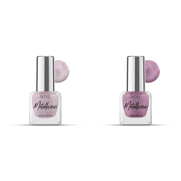 RENEE Metallicious Nail Paint- Light Chestnut 10Ml & Metallicious Finish Nail Paint- Tea Rose 10Ml Combo
